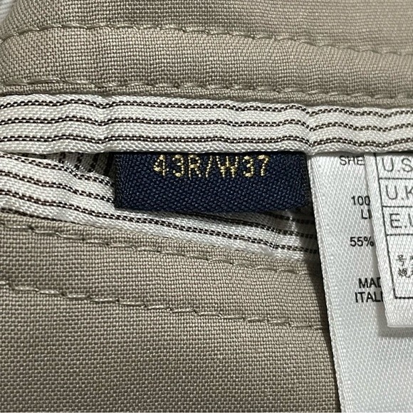 Brooks Brothers 1818 Fitzgerald 100% Wool Beige Suit Coat Blazer Size 43R W37 - Picture 12 of 16